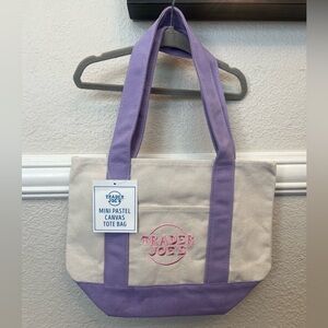 Trader Joe’s Purple Mini Pastel Canvas Tote Bag